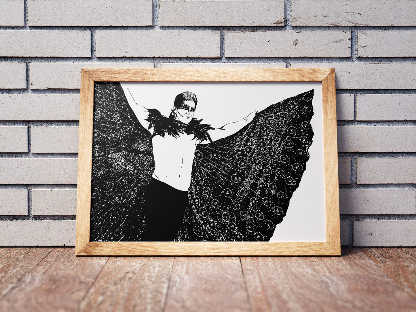 Cara Noir Art Print | Professional Wrestling Decor | The Black Swan | Minimalist Pop Culture Wall Art