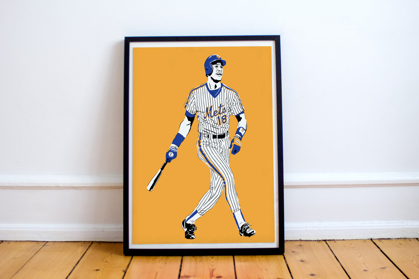 Darryl Strawberry Art Print | Baseball Fan Decor | New York Mets | Minimalist Pop Culture Wall Art