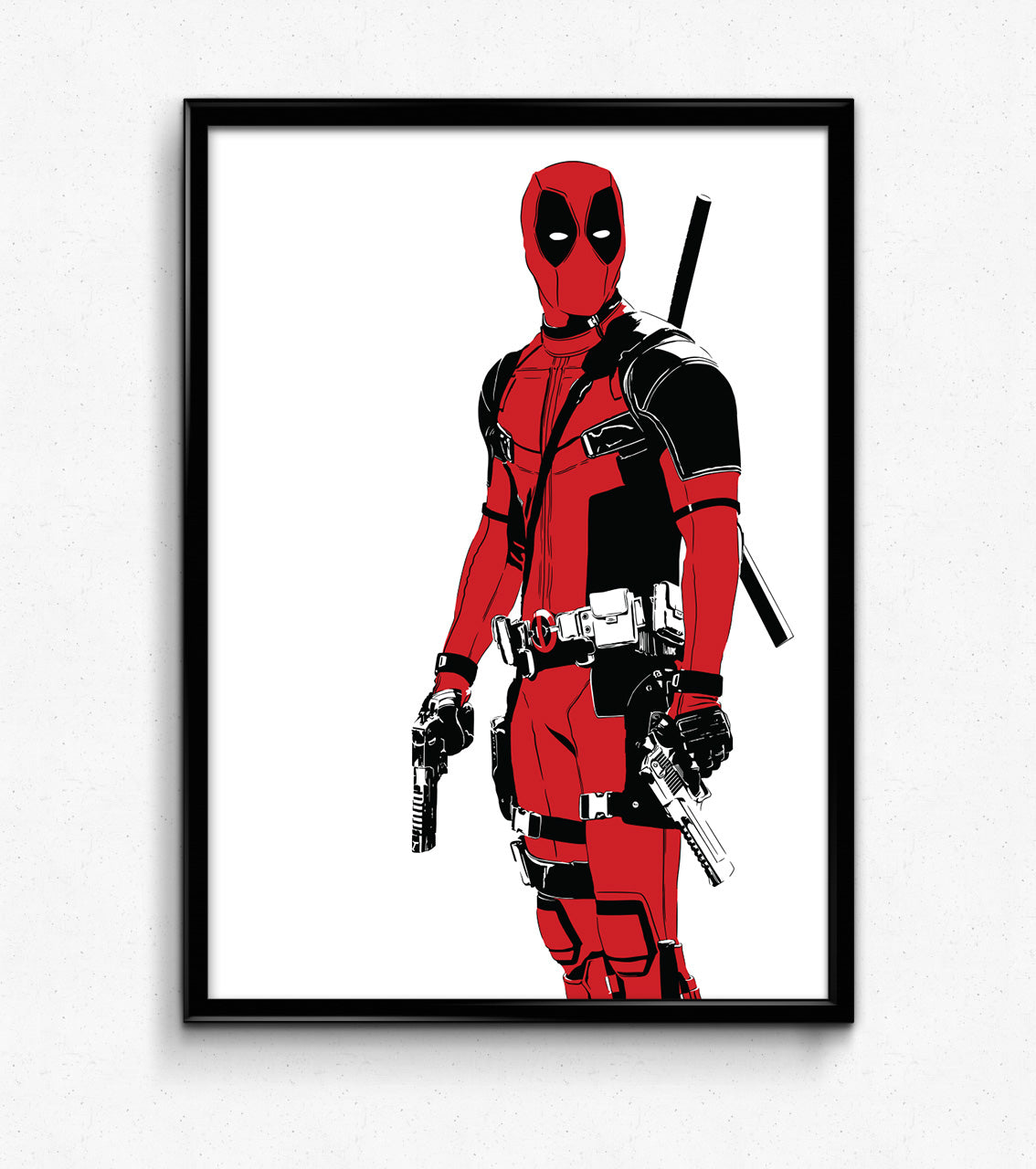 Deadpool Art Print | Ryan Reynolds as Wade Wilson aka Deadpool | Comic Book Artwork | Minimalist Pop Culture Wall Art