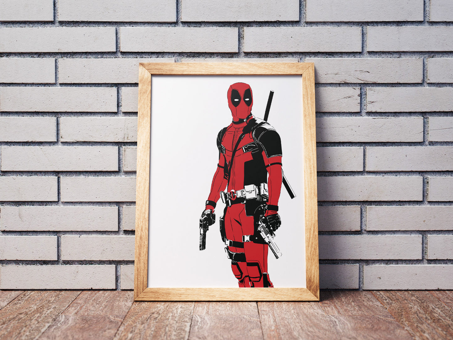 Deadpool Art Print | Ryan Reynolds as Wade Wilson aka Deadpool | Comic Book Artwork | Minimalist Pop Culture Wall Art