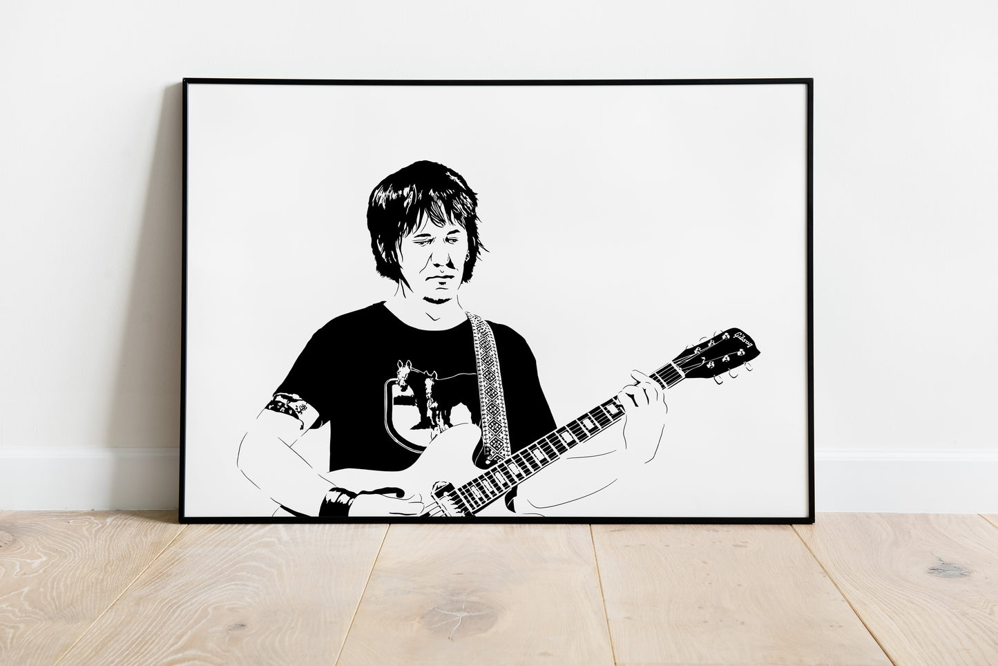 Elliott Smith Art Print | Emo Music Decor | Emotional Damage | Minimalist Pop Culture Wall Art