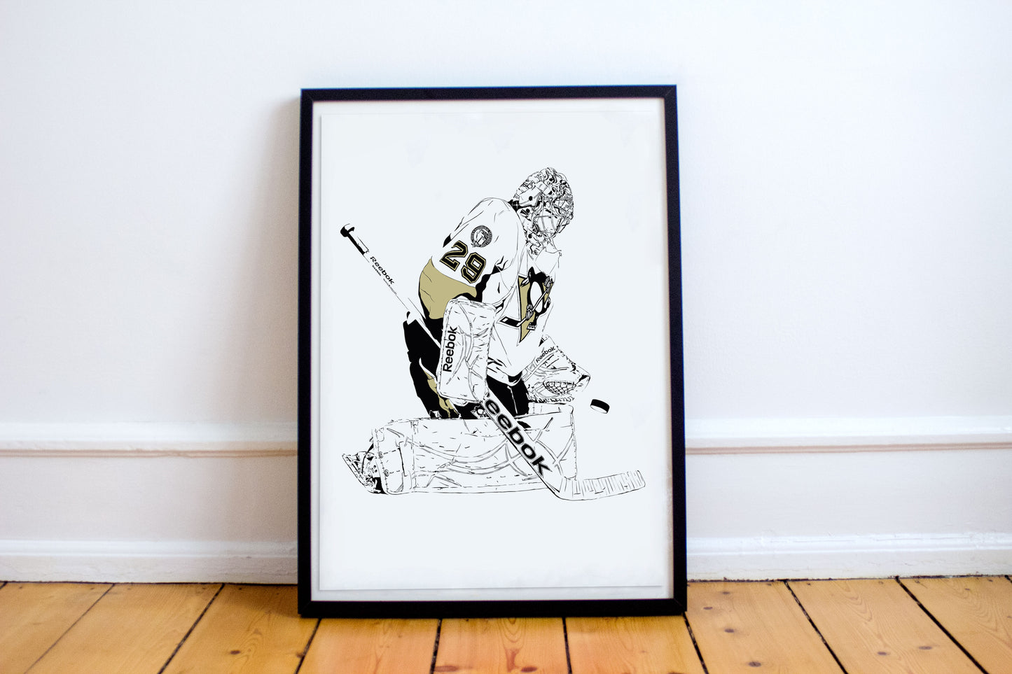Marc-Andre Fleury Art Print | Hockey Fan Decor | Pittsburgh Penguins | Minimalist Pop Culture Wall Art