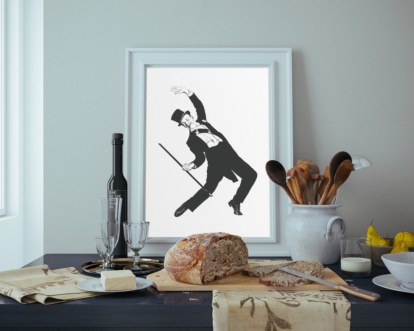 Fred Astaire Art Print | Old Hollywood Decor | King of Dance | Minimalist Pop Culture Wall Art