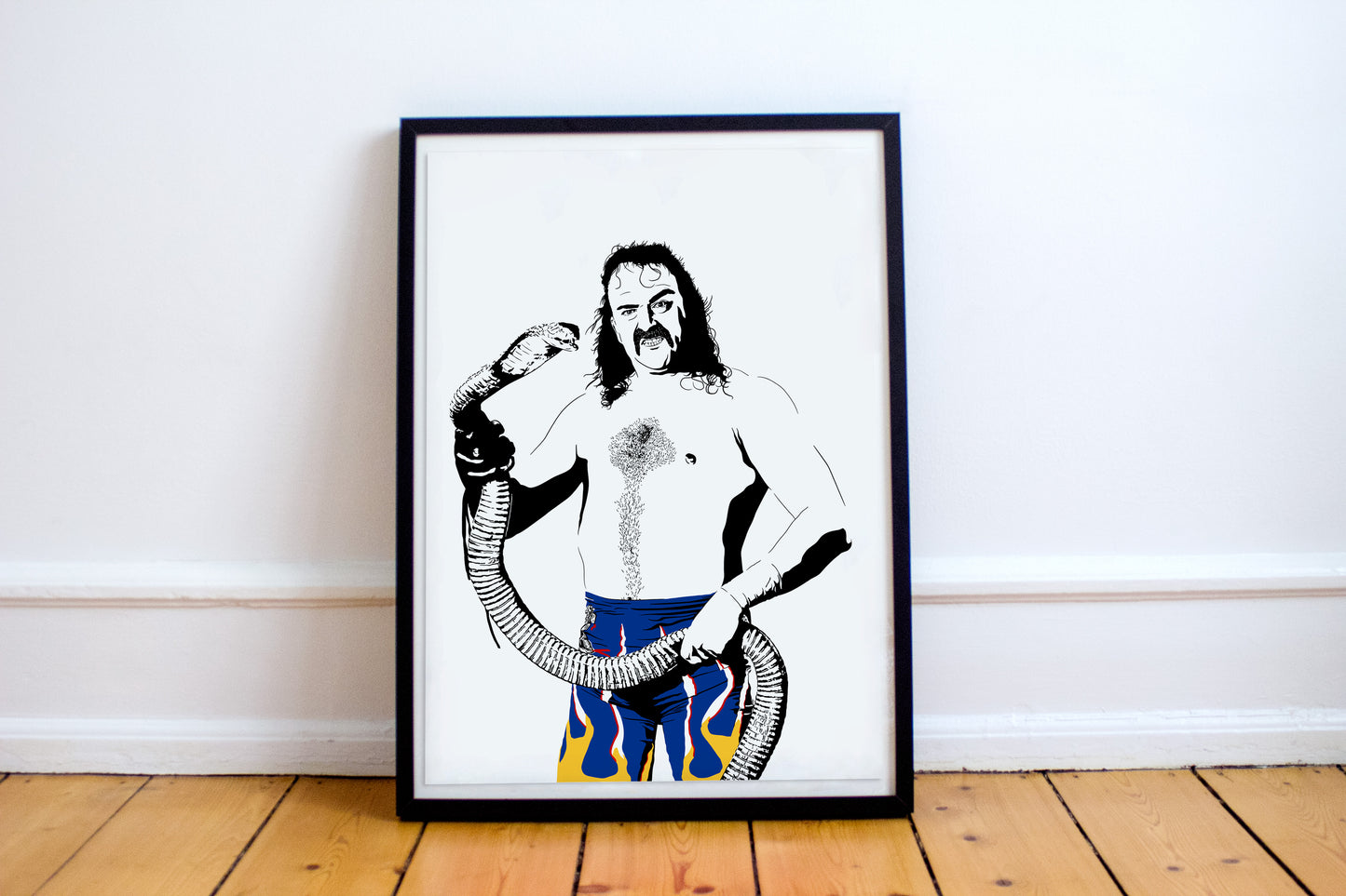 Jake the Snake Roberts Art Print | Old School Wrestling Decor | Minimalist Pop Culture Wall Art