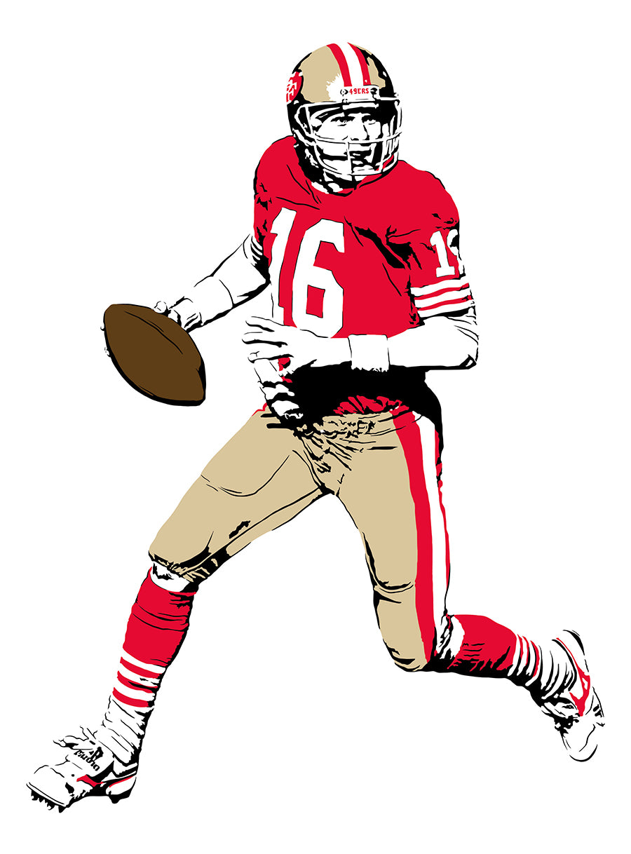 Joe Montana Poster | San Francisco 49ers NFL Football Wall Art Print