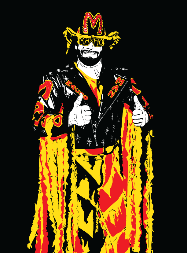 Macho Man Randy Savage Art Print | Old School Wrestling Decor | Minimalist Pop Culture Wall Art