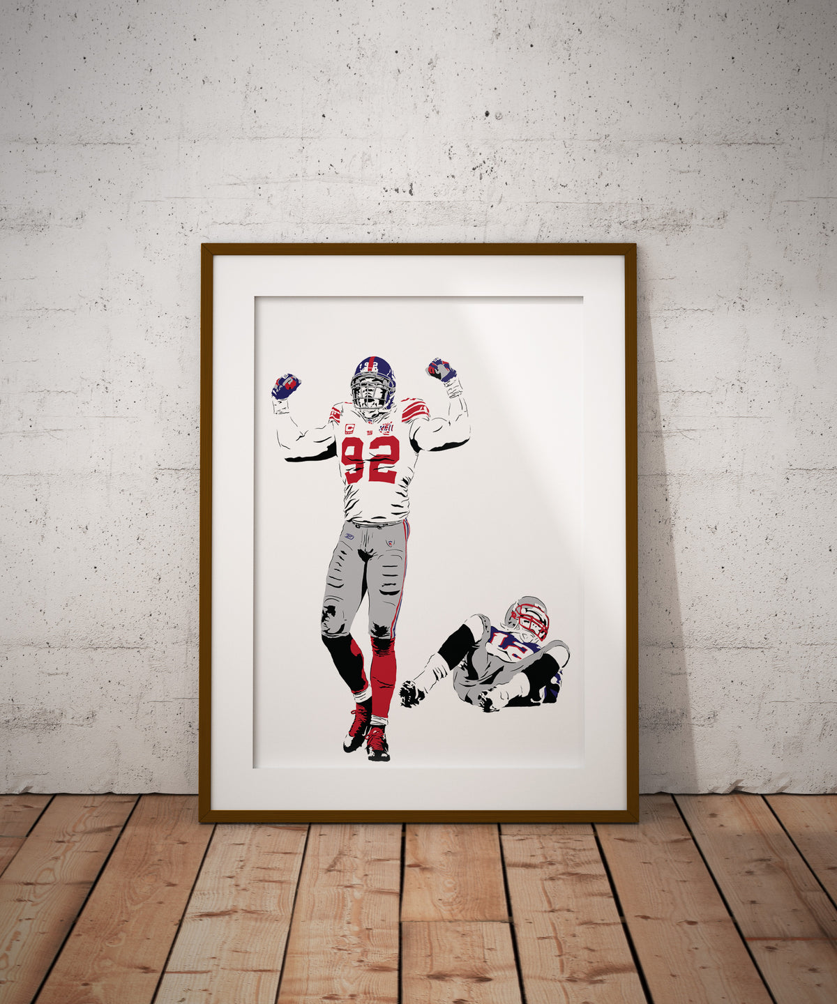 Michael Strahan Poster | Sacking Tom Brady New York Giants Wall Art Print