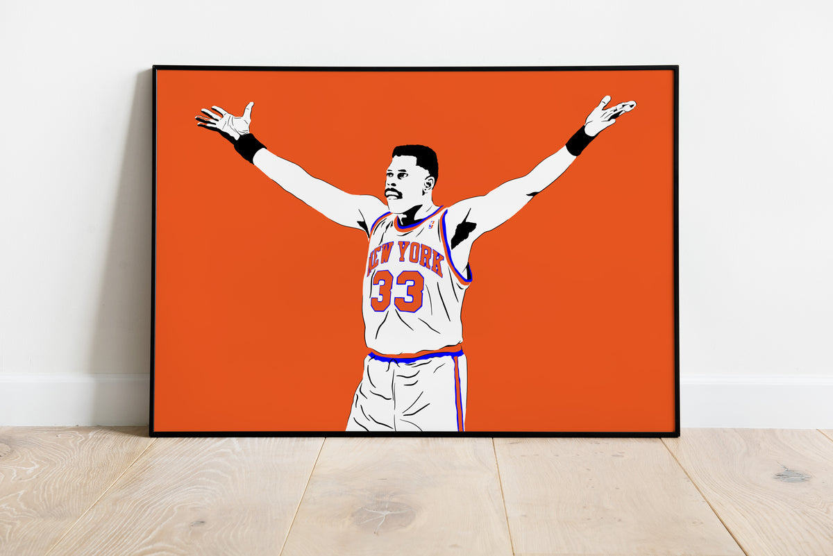 Patrick Ewing Poster | New York Knicks NBA Basketball Wall Art Print