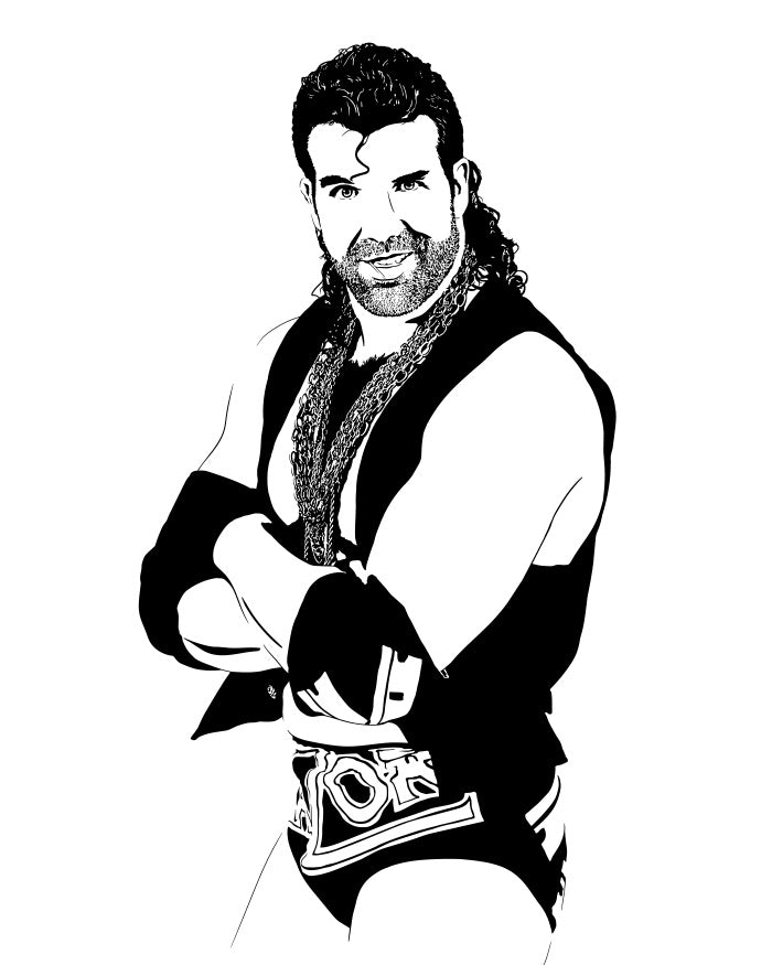 Razor Ramon Art Print | Old School Wrestling Decor | The Bad Guy | Minimalist Pop Culture Wall Art