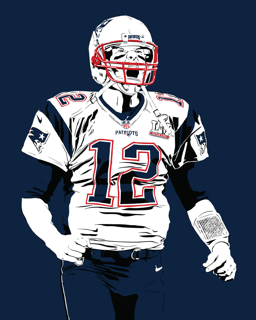 Tom Brady Poster | New England Patriots NFL Wall Art Print