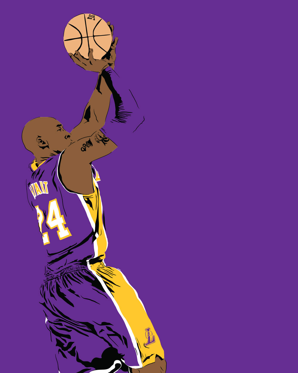 Kobe Bryant Poster | Los Angeles Lakers NBA Basketball Wall Art Print