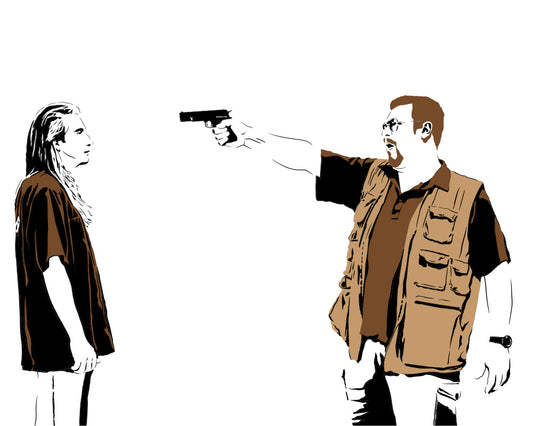 The Big Lebowski Walter & Smokey Art Print | Decor To Tie the Room Together | Over The Line | Minimalist Pop Culture Wall Art