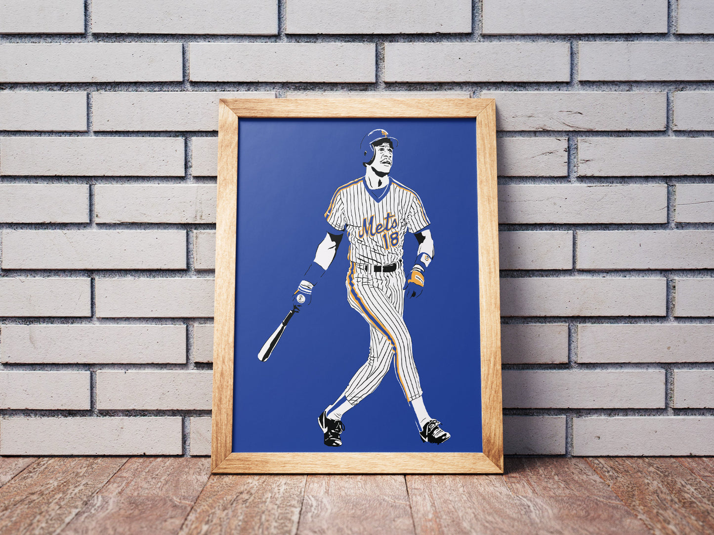 Darryl Strawberry Art Print | Baseball Fan Decor | New York Mets | Minimalist Pop Culture Wall Art