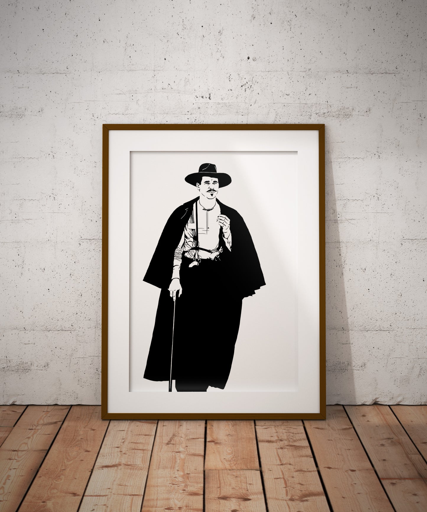 Doc Holliday Art Print | Wild West Decor | Val Kilmer in Tombstone | Minimalist Pop Culture Wall Art