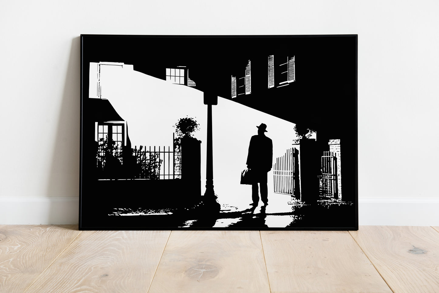 The Exorcist Art Print | Spooky Movies Decor | Father Karras Outside the Home | Halloween Series | Minimalist Goth Pop Culture Wall Art Poster