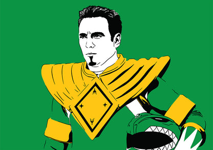 Green Ranger Art Print | Power Rangers Decor | Jason David Frank | Minimalist Pop Culture Wall Art