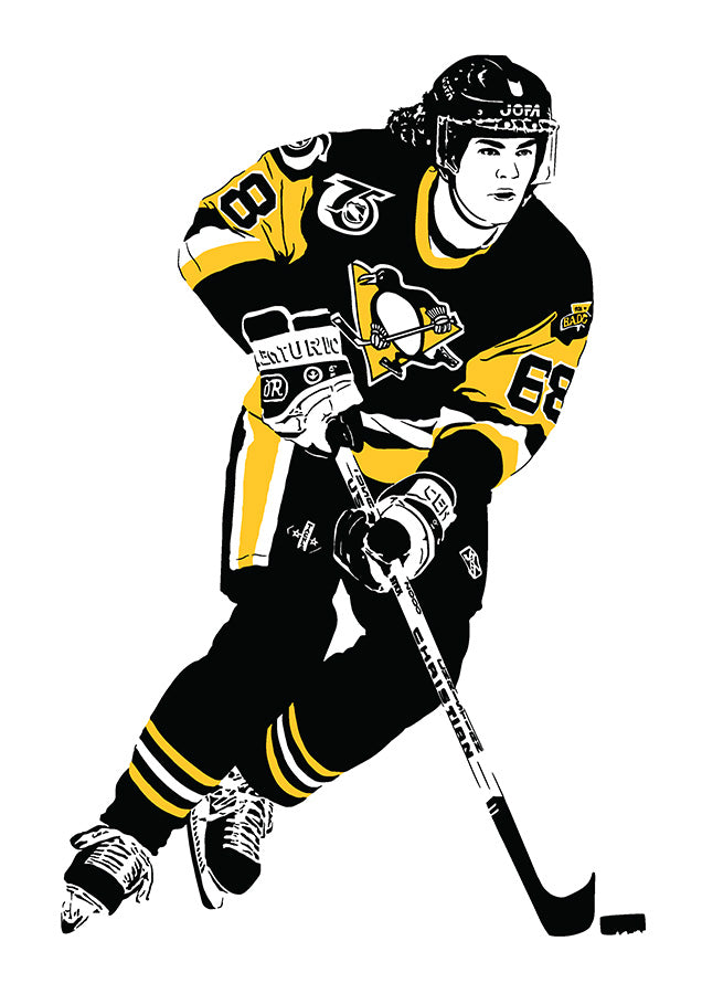 Jaromir Jagr Art Print | Hockey Fan Decor | Pittsburgh Penguins | Minimalist Pop Culture Wall Art