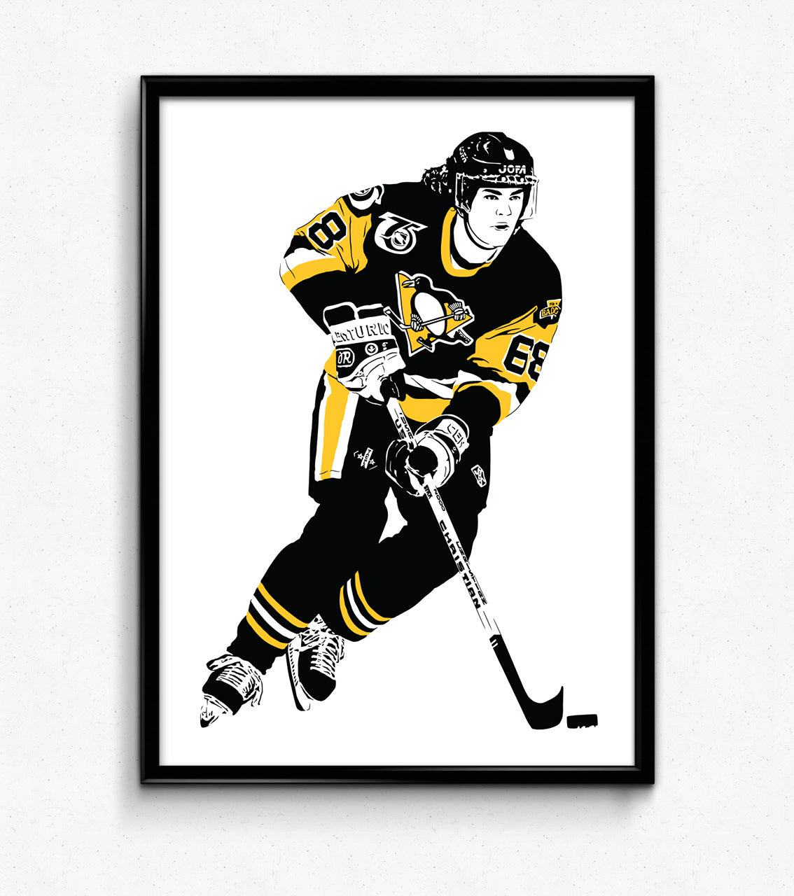 Jaromir Jagr Art Print | Hockey Fan Decor | Pittsburgh Penguins | Minimalist Pop Culture Wall Art