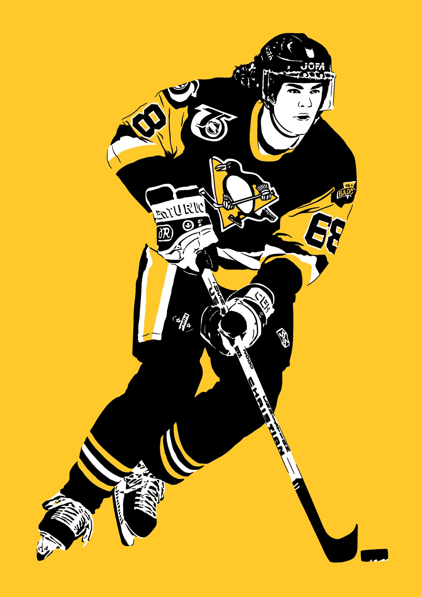 Jaromir Jagr Art Print | Hockey Fan Decor | Pittsburgh Penguins | Minimalist Pop Culture Wall Art