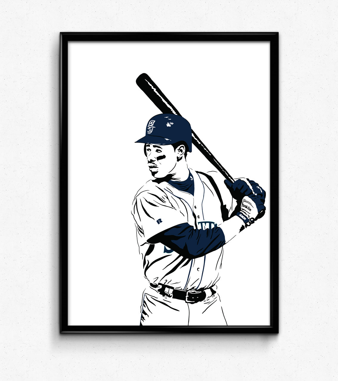 Ken Griffey Jr Art Print | Baseball Fan Decor | Seattle Mariners | Minimalist Pop Culture Wall Art