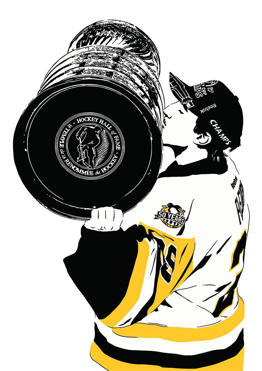 Marc-Andre Fleury Stanley Cup Poster | Pittsburgh Penguins NHL Hockey Wall Art Print