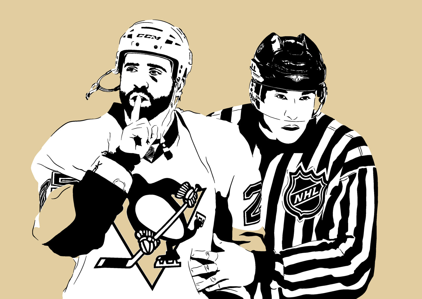 Max Talbot Art Print | Hockey Fan Decor | Pittsburgh Penguins | Shhh | Minimalist Pop Culture Wall Art