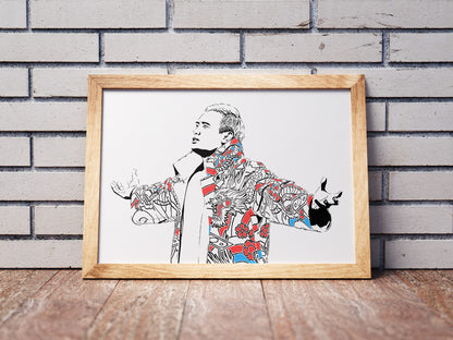 Kazuchika Okada Art Print | AEW & NJPW Wrestling Decor | Rainmaker | Minimalist Pop Culture Wall Art