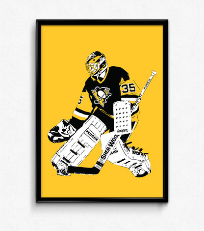 Tom Barrasso Art Print | Hockey Fan Decor | Pittsburgh Penguins | Minimalist Pop Culture Wall Art