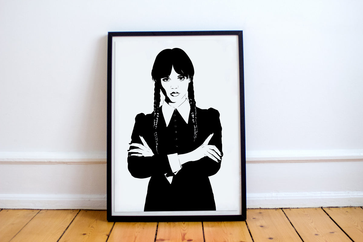 Wednesday Addams Poster llustraton - Addams Famly Desgned & Sold By Wednesday Addams Poster llustraton - Addams Famly Desgned & Sold By