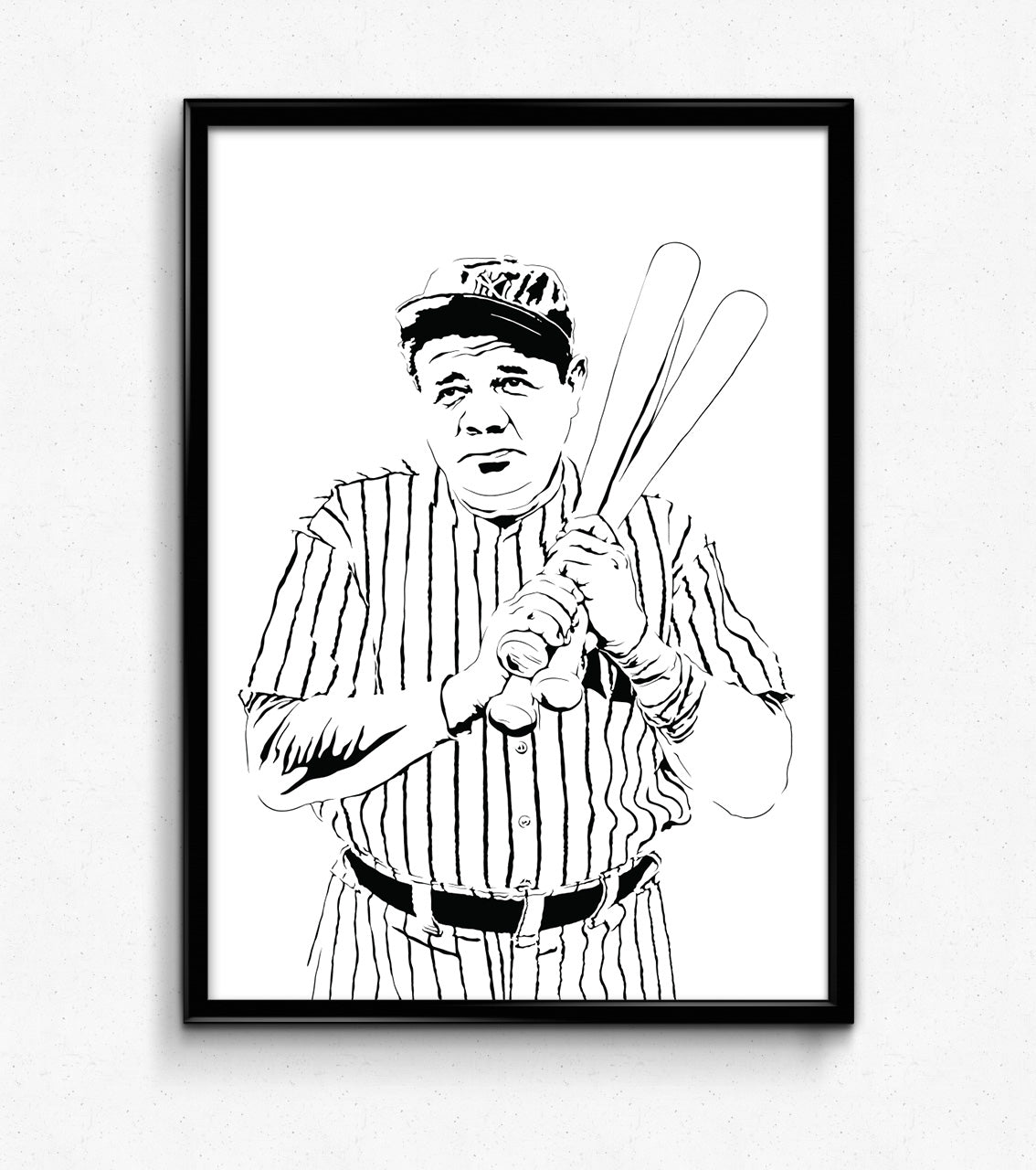 Printing Babe Ruth Babe Ruth Poster | The Great Bambino New York Yankees Wall Art Print ...