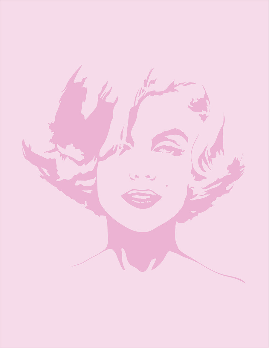 pink pop art digital illustration portrait of marilyn monroe